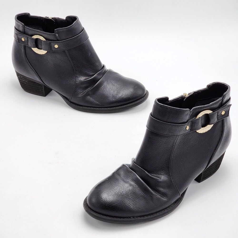 Dr. Scholls Janessa Heeled Ankle Boots Booties Black Size 8